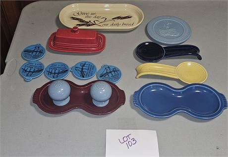 Fiesta Spoon Rests, Butter Dish, S&P Set Trivet & More