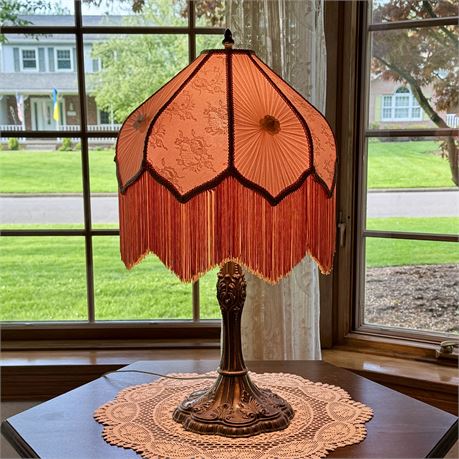 Vintage Victorian Style Tassel Shade Table Lamp