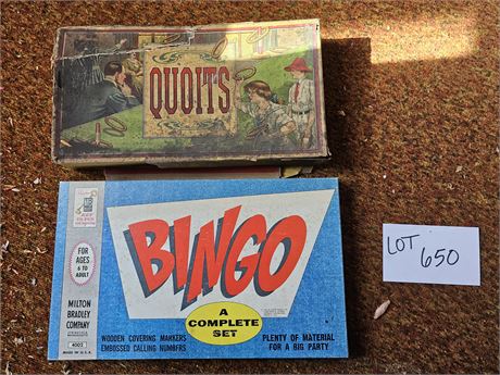Antique Quoits Tossing Game & MB Bingo Game