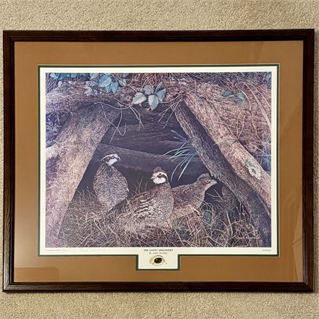 Lloyd Hovland ARTIST PROOF "The Covey Discovery" Framed Art - 31 x 26.5"