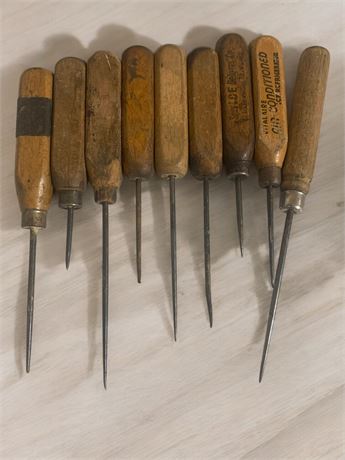 Wood Handled Advertising Ice Pics Including Coca Cola - Lot of 9 (Vintage)