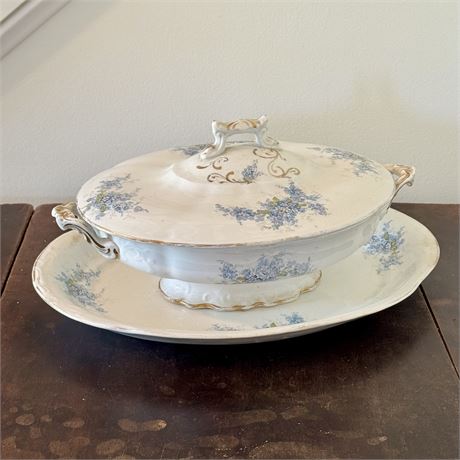 C. 1910 Sevres Ironstone (East Liverpool, OH) Platter & Serving Dish