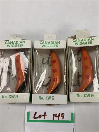 Canadian Wiggler CW9 Lure Lot of 3