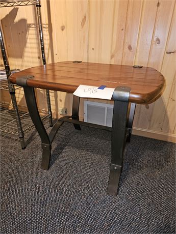 Wood Top Metal Frame End Table