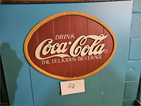 Wood Coca-Cola Sign