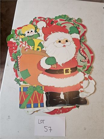 Vintage Mixed Christmas Die Cut Wall/Window Hangings- Eureka, USA & More