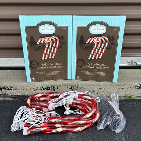 Trim A Home 8 Piece 10” Lighted Candy Canes