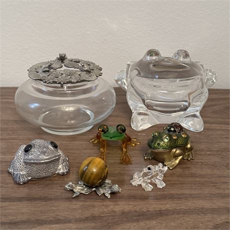 Figural Frog Collection - Glass, Crystal, Pewter, Metal....