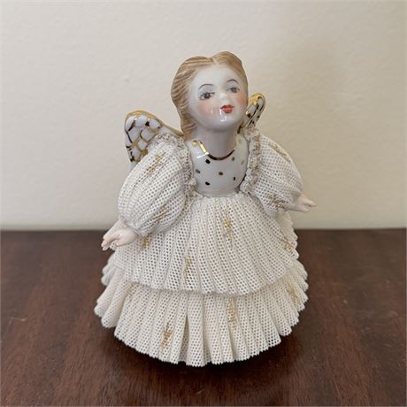 Vintage Irish Dresden Angel Figurine