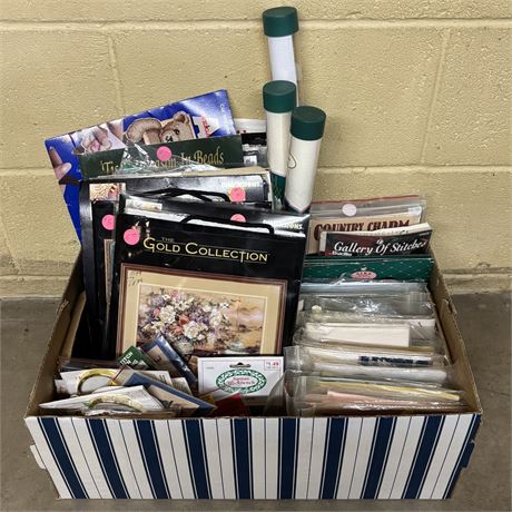 Lot of New Cross Stitch Patterns, Fabric and Craft Ornaments