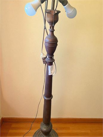 MCM Turned Wood Floor Lamp