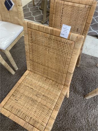 Baxton Studio Mahogany Wood/RattanSofia Dining Chair Set of 2