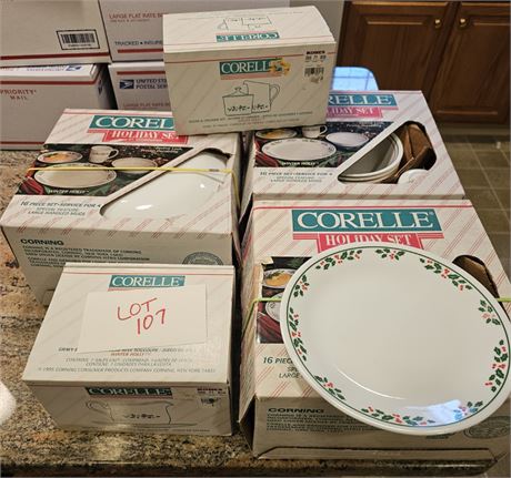 Corelle Holiday Sets In Box's Over 50 Pieces