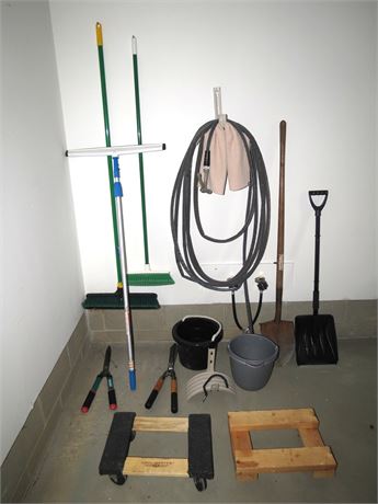 Garage Corner Cleanout: Tools, Hose, etc