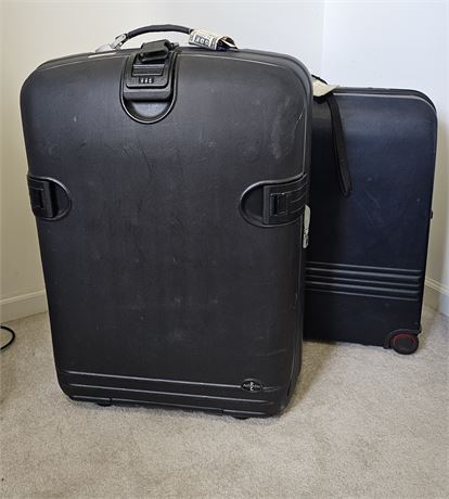 2 Large Hard Case Suitcases