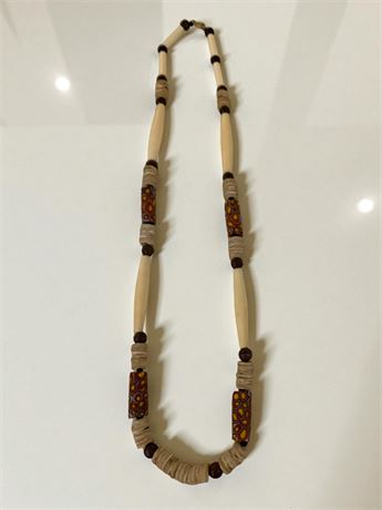 Native American-Style Buffalo Bone Bead Necklace