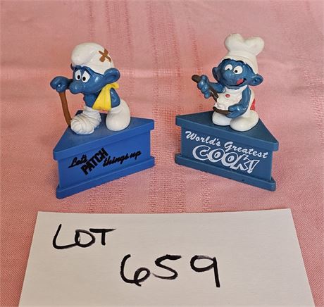 Original Vintage PVC Peyo 1980 Smurf-A-Gram Figurines