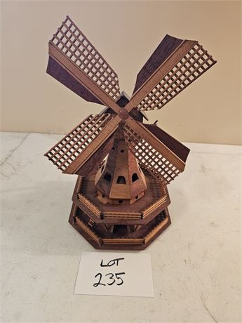 Wood Dutch Windmill Sculpture