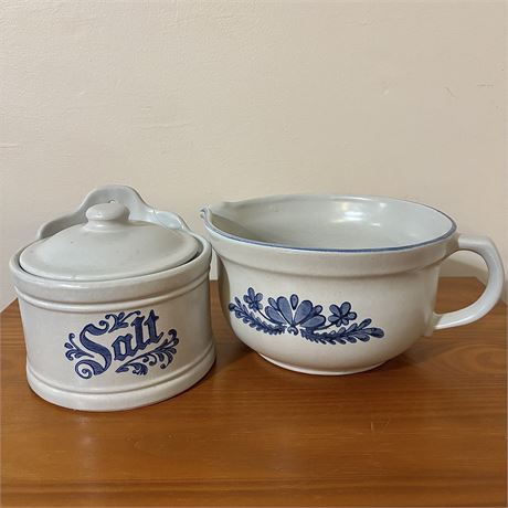 Pfaltzgraff Yorktowne Mix and Pour Bowl + Salt Crock