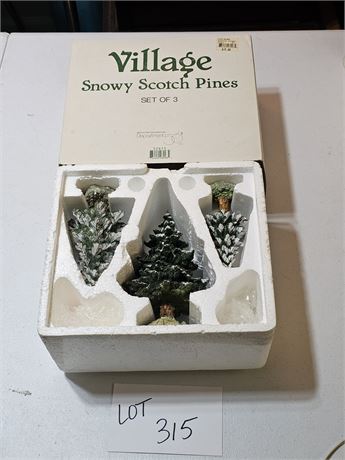 Dept 56 Snowy Scotch Pines - Set of 3