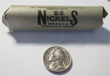 BU 1960P Jefferson Nickels Roll