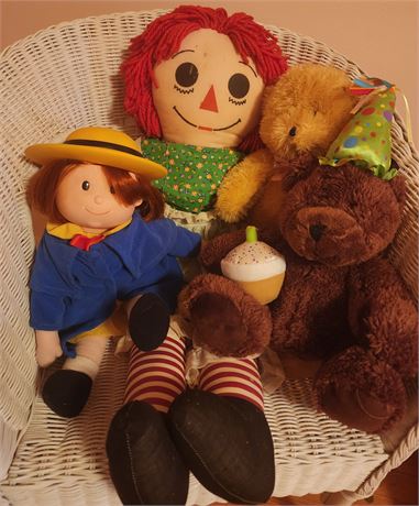 Raggedy Ann Doll & Other Stuffed Toys
