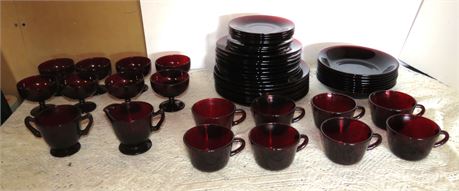 Red Glass Dishes