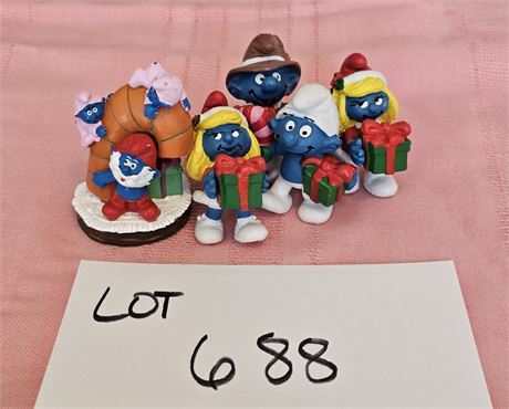 Original Vintage PVC Schleich Peyo Mixed Figurines Lot - 1980's Dates, Sizes