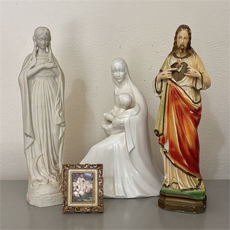 Collection of Vintage Religious Statues