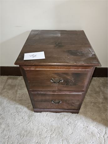 Wood Two Drawer File Cabinet