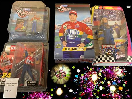 50th Anniversary NASCAR Barbie Doll, Jeff Gordon Dupont #24 Action Figures