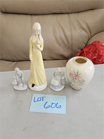 Lenox Vase / K's Collections & Ceramic Lady Figurine