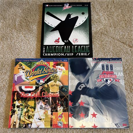 1990' Cleveland Indians All-Star, Championship & World Series Official Programs