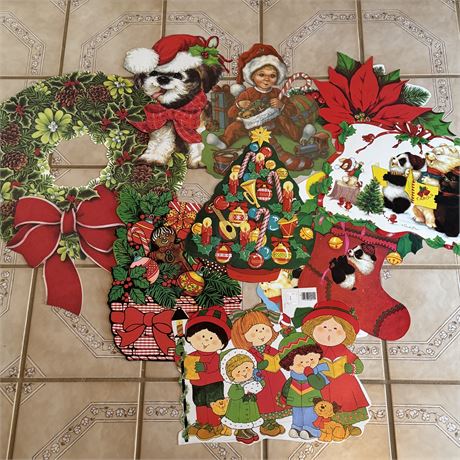 Nice Lot of Vintage Christmas Double Sided Cutouts