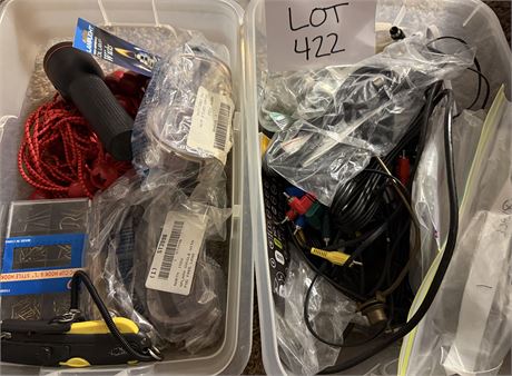 Mixed Electric Cords, Splash Goggles, Bungee Cords & More