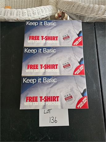 Basic T-Shirts x3 Old Store Stock In Boxes Sizes & Color Vary