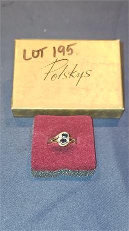 14k Blue Sapphire Ring Sz 7 1.7 dwt