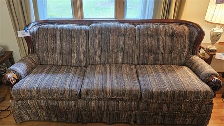 Brown Tones & Wood Couch