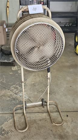 Industrial Metal Shop Fan On Wheels