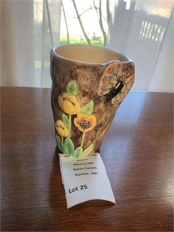 Radford Pottery Company Butterfly Ware Line Ceramic Floral Vase