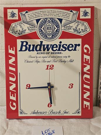 Metal Budweiser Clock