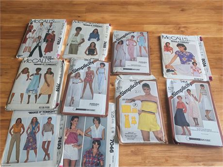 Vintage McCall and Simplicity Sewing Clothing Patterns