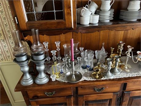 Large Lot of Candle Stick Holders