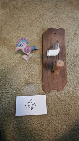 Wood Carved Birds Sizes Vary