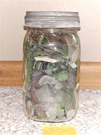 Canning Jar Full of Sea Glass