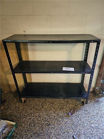 Small Heavy Duty Metal Shelf on Wheels