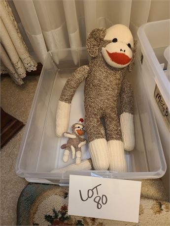 Large Sock Monkey & Small Sock Monkey