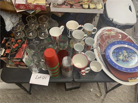 Christmas Themed Glasses, Coffee Cups & Platters, Corelle & More