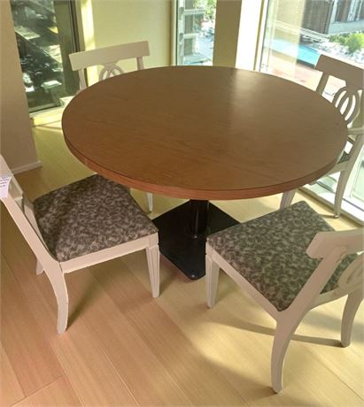 5 Piece Round Kitchen/Dining Table With 4 Chairs 48 x 29 H