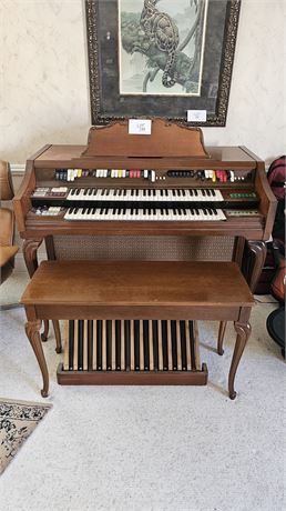 Electronic Swinging Rhythm Organ With Bench